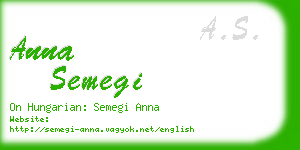 anna semegi business card
